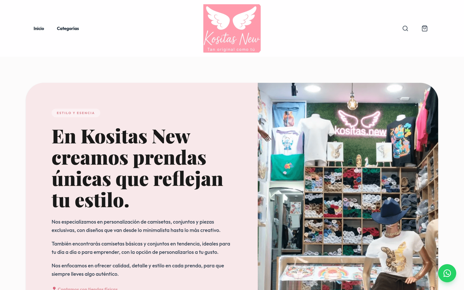 Captura del sitio web de Kositas New